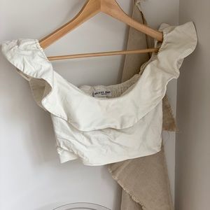 APIECE APART RUFFLE CROP TOP